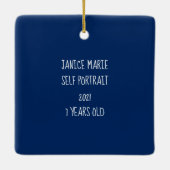 Aangepast Lijst om je kunst of foto Pewter Ornam t Keramisch Ornament (Achterkant)