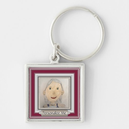 Aangepast Lijst om je kunst of foto toe te voegen Sleutelhanger (Voorkant)