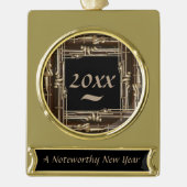 Aangepast Lijst op basis van Basson, nieuw jaar Verguld Banner Ornament (Voorkant)
