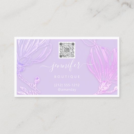 Aangepast Lijst QR Code Aangepast Logo Pinky Paars Visitekaartje (Achterkant)