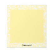 Aangepast Lijst van Canarische Gele Bokeh Notitieblok (Voorkant)