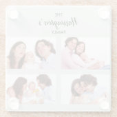 Aangepast Lijst voor Collage Rectangle Foto's uit  Glazen Onderzetter (Achterkant)