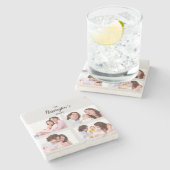 Aangepast Lijst voor Collage Rectangle Foto's uit  Stenen Onderzetter (Zijkant)