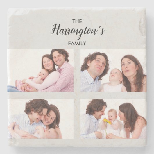 Aangepast Lijst voor Collage Rectangle Foto's uit  Stenen Onderzetter (Voorkant)