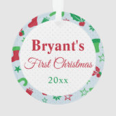 Aangepast Lijst voor de eerste kerstfeestdag van b Ornament (achterkant)