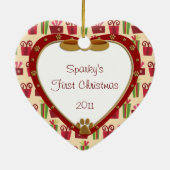 Aangepast Lijst voor Dog Photo Keramisch Ornament (Achterkant)