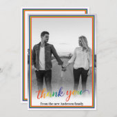Aangepast Lijst voor foto-Pride regenboog Bedankkaart (Voorkant / Achterkant)