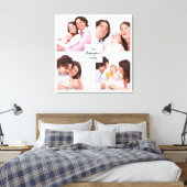 Aangepast Lijst voor fotocollage-inktpatroon met v Canvas Afdruk (Insitu (Slaapkamer))