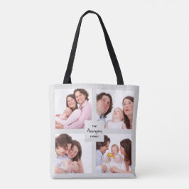 Aangepast Lijst voor fotocollage-inktpatroon met v Tote Bag
