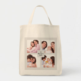 Aangepast Lijst voor fotocollage-inktpatroon met v Tote Bag