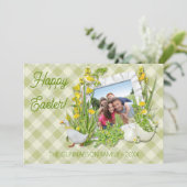 Aangepast Lijst voor foto's Happy Easter Greeting Feestdagenkaart (Staand voorkant)