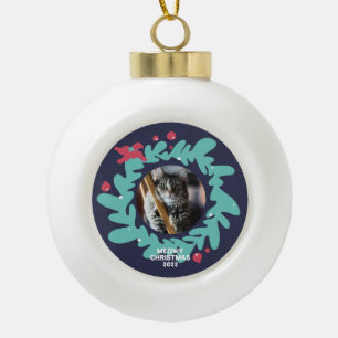 Aangepast lijst voor gezelschapsdieren, kerstmis keramische bal ornament