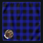 Aangepast Lijst voor kerstblauw en zwarte foto's Bandana<br><div class="desc">Vun de sjabloon van het lijst van de kerstvakantie met blauw en zwarte vlekvormachtergrond. Copyright © Angi Laframboise.</div>