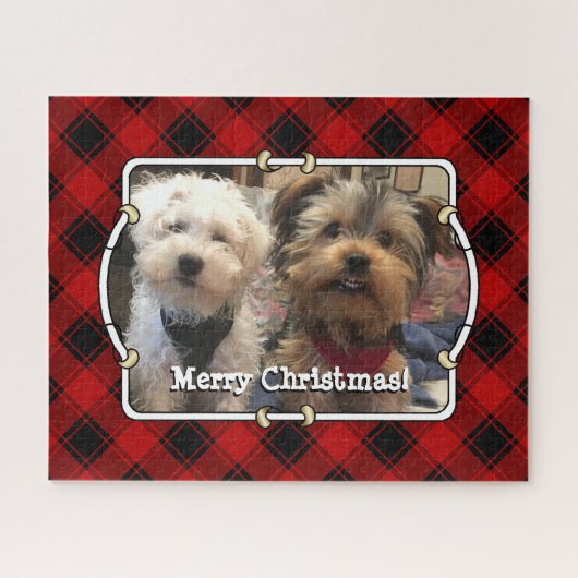 Aangepast Lijst voor kerstrood en zwarte foto Legpuzzel (Horizontaal)