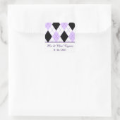 Aangepast Lila huwelijk tussen Argyle Vierkante Sticker (Tas)