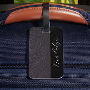 Aangepast lila Paars bladstijlscript voor kunstled Bagagelabel