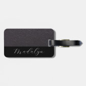 Aangepast lila Paars bladstijlscript voor kunstled Bagagelabel (Achterkant horizontaal)