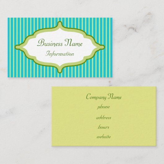 Aangepast Limoen Turquoise Visitekaartje (Voorkant / Achterkant)
