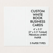 Aangepast LINEN Book Maps Visitekaartjes 2 x 3,5 i (Buitenkant ongevouwen)