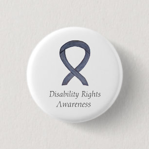 Aangepast lintje voor gehandicaptenrechten ronde button 3,2 cm
