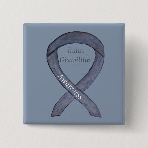 Aangepast lintje voor hersenhandicaps vierkante button 5,1 cm