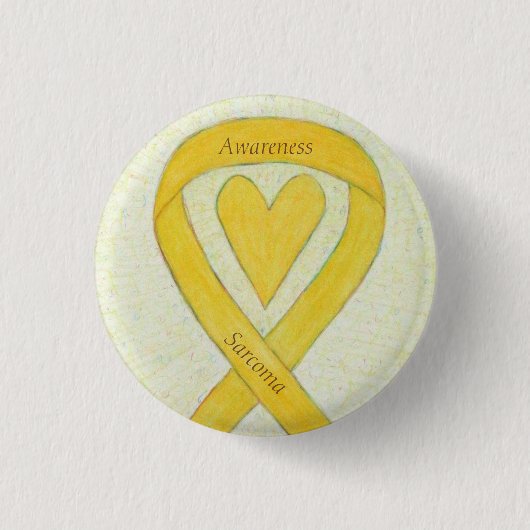 Aangepast lintje voor Sarcoma Yellow Heart Awarene Ronde Button 3,2 Cm (Voorkant)