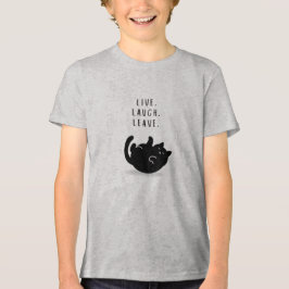 Aangepast Live Lach Verlaat Grappige Kat Jongens’ Tri-Blend Shirt