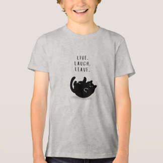 Aangepast Live Lach Verlaat Grappige Kat Jongens’ Tri-Blend Shirt