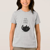 Aangepast Live Lach Verlaat Grappige Kat Jongens’ Tri-Blend Shirt (Voorkant)