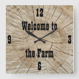 Aangepast, log Cabine, Land, Boerderij Vierkante Klok