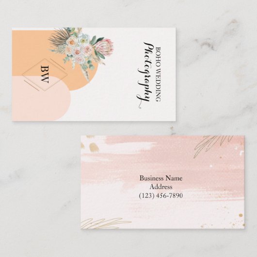 Aangepast Logo Abstract Minimaal Boho-Visitekaartj Visitekaartje (Voorkant / Achterkant)