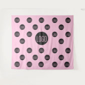 Aangepast logo achtergrond bedrijf roze stap- en h wandkleed (Voorkant (horizontaal))