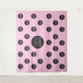 Aangepast logo achtergrond bedrijf roze stap- en h wandkleed (Voorkant)