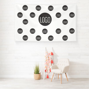 Aangepast logo achtergrond bedrijf stap en herhaal spandoek
