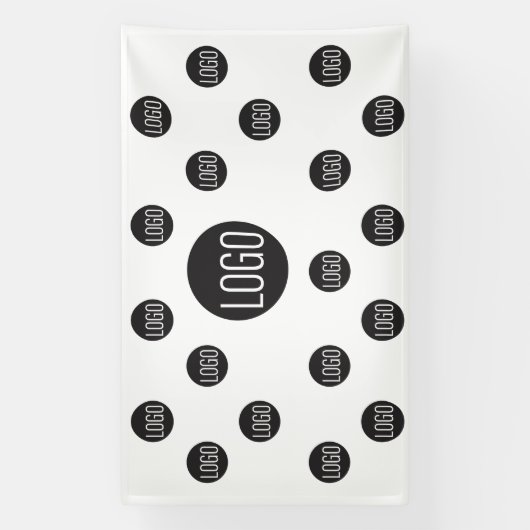 Aangepast logo achtergrond bedrijf step en repeat spandoek (Verticaal)