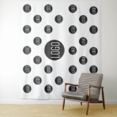 Aangepast logo achtergrond Company stap en herhaal Wandkleed (In situ)