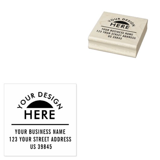 Aangepast logo-adres rubberstempel (Gestempeld)