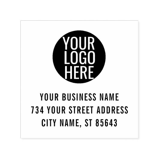 Aangepast Logo Adres Van Uw Bedrijf  Zelfinktende Stempel (Design)