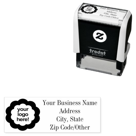 Aangepast logo adres zakelijk multifunctioneel  zelfinktende stempel (In situ)