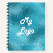 Aangepast logo afbeelding bedrijf blauw notitieboek (Voorkant)