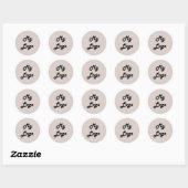 Aangepast logo afbeelding bedrijf taupe ronde sticker (Vel)