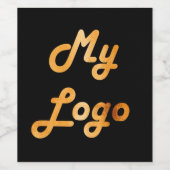 Aangepast logo afbeelding bedrijf zwart goud wijn etiket (Enkel label)