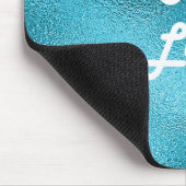 Aangepast logo afbeelding blauw metaal muismat (Hoek)