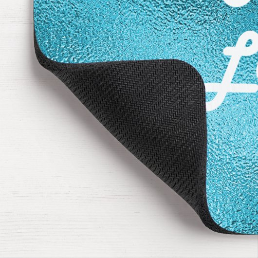 Aangepast logo afbeelding blauw metaal muismat (Hoek)