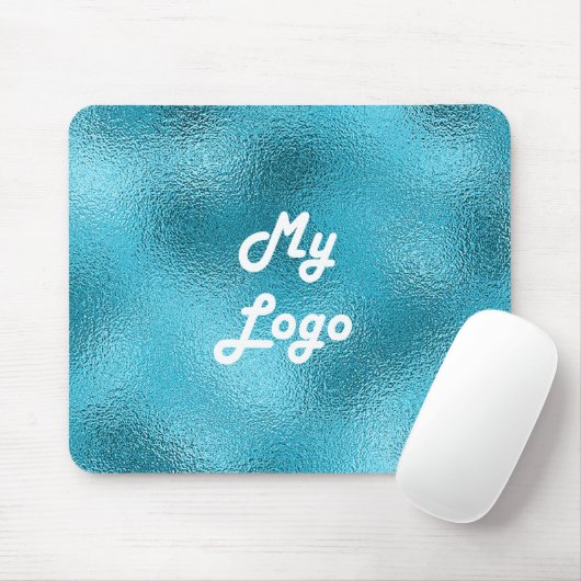 Aangepast logo afbeelding blauw metaal muismat (Met muis)