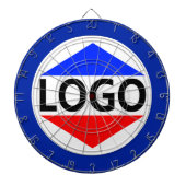 Aangepast Logo Afbeelding met Rond Blauw Lijst Dartbord (Voorkant)