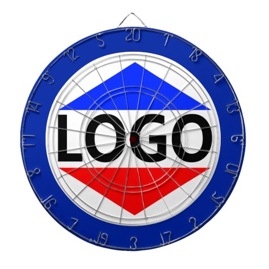 Aangepast Logo Afbeelding met Rond Blauw Lijst Dartbord (Voorkant)
