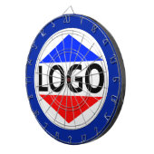 Aangepast Logo Afbeelding met Rond Blauw Lijst Dartbord (Voorkant Rechts)