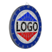 Aangepast Logo Afbeelding met Rond Blauw Lijst Dartbord (Voorkant Links)