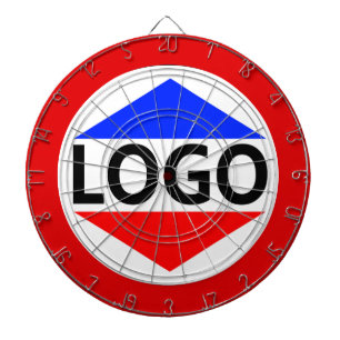 Aangepast logo-afbeelding met ronde rode rand dartbord